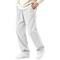 thumbnail image 4 of Workout Pants for Men Jerdar Men's Solid Color Corduroy Casual Pants, Elastic Waist Loose Straight Long Trousers with Side Pockets, 4 of 6