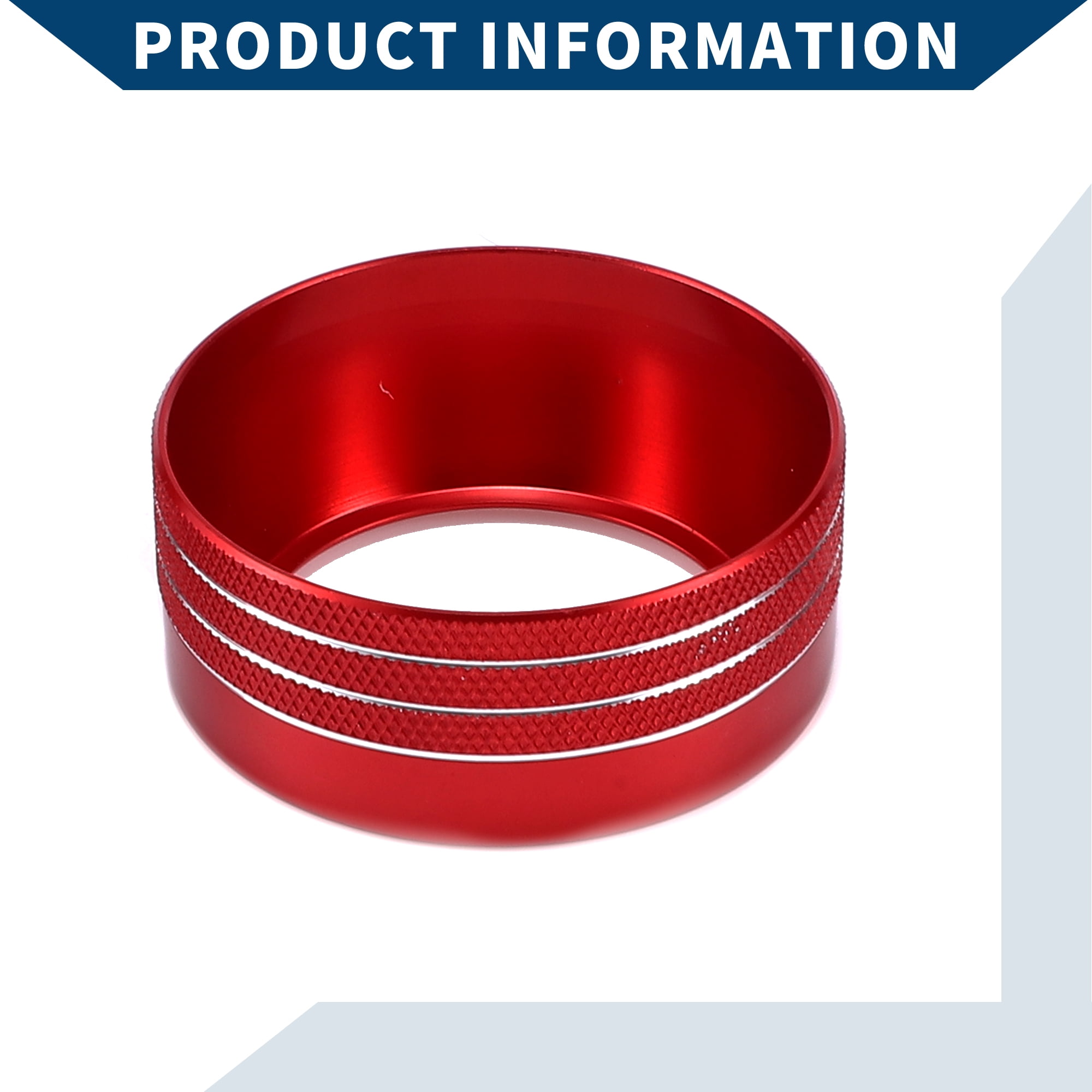 Unique Bargains AC Gear Shift Headlight Media Knob Cover Interior Trim for Dodge for RAM 13-17 Aluminum Alloy Red 5 Pcs
