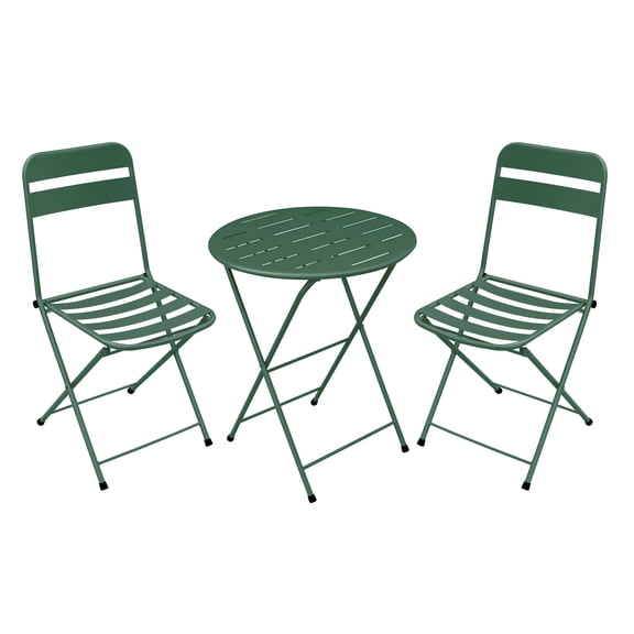 28-in H 3-Piece Metal Folding Bistro Set , Green