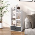 thumbnail image 2 of Patiojoy Tree Shaped Bookcase with Drawer Free Standing Bookshelf with 7 Open Storage Shelves Tall Display Rack with Bookshelves White, 2 of 10