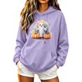 thumbnail image 2 of Molidfa Women's Cartoon Ghost Hoodie Candy Pumpkin Halloween Graphic Sweatshirt, 2 of 5