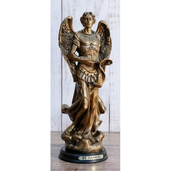 Byzantine Catholic Church Archangel Gabriel With Sacred Scroll Statue 8"Tall