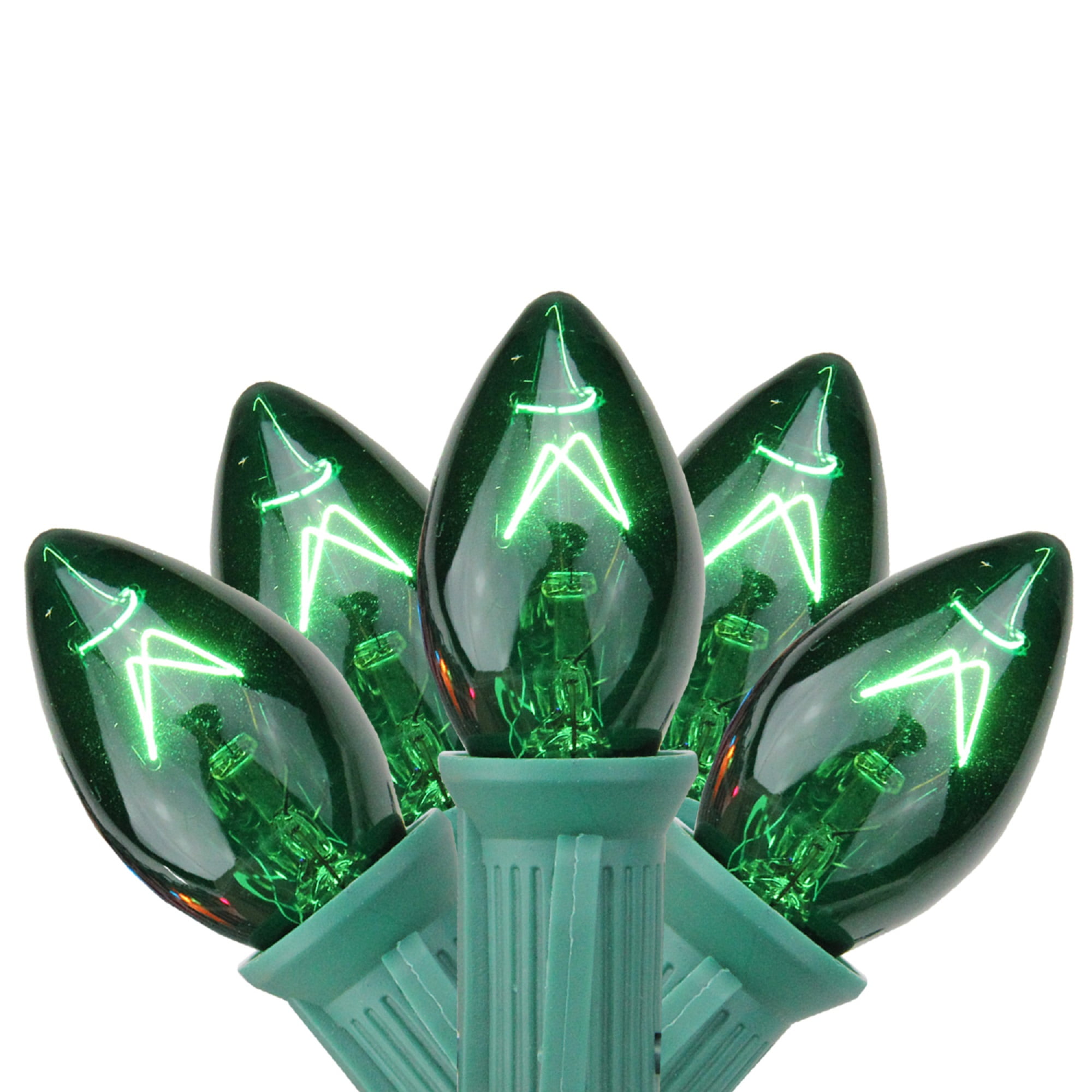 Northlight 25ct C7 Transparent String Lights Green 24' Green Wire