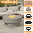 thumbnail image 3 of Wakeyard 32.5 inch Round Propane Fire Pit Table, 50000 BTU, Includes Lava Rock,Gray, 3 of 9
