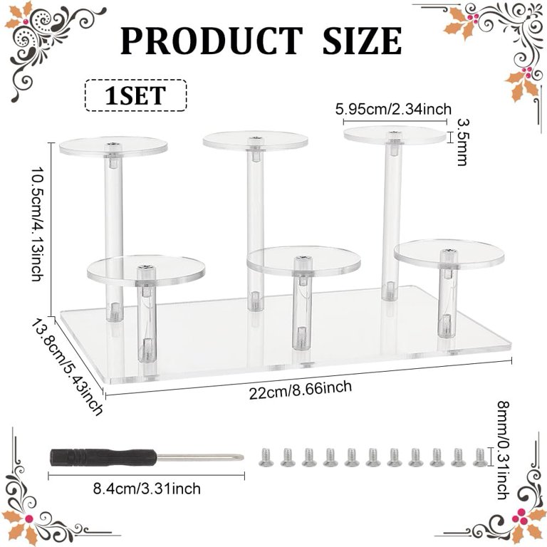 3 Tier Acrylic Riser Display Shelf Clear Display Stand F-Pop Cupcakes