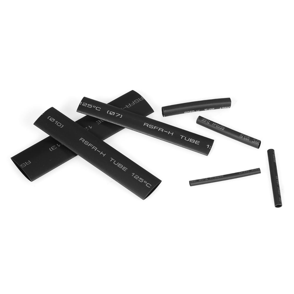 127 PCS BLACK HEAT SHRINK HEATSHRINK WIRE CABLE TUBING TUBE SLEEVE WRAP KIT