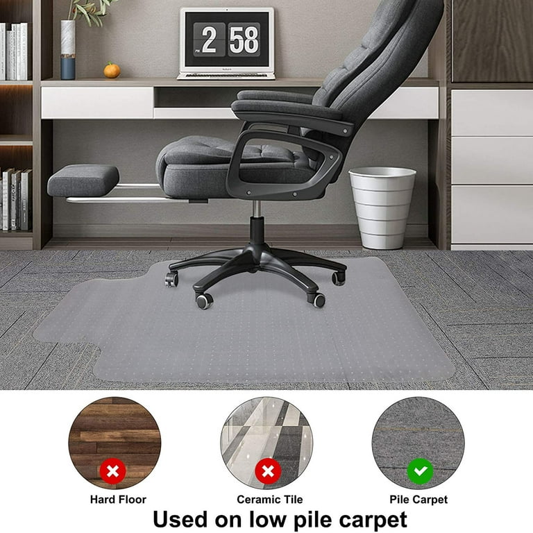 HOMEK Extra Large Office Chair Mat for Hardwood Floor- 44 x 58 Clear  Chair Mat for Hard Wood/Tile Floors, Easy Glide Plastic Floor Protector Mat  for