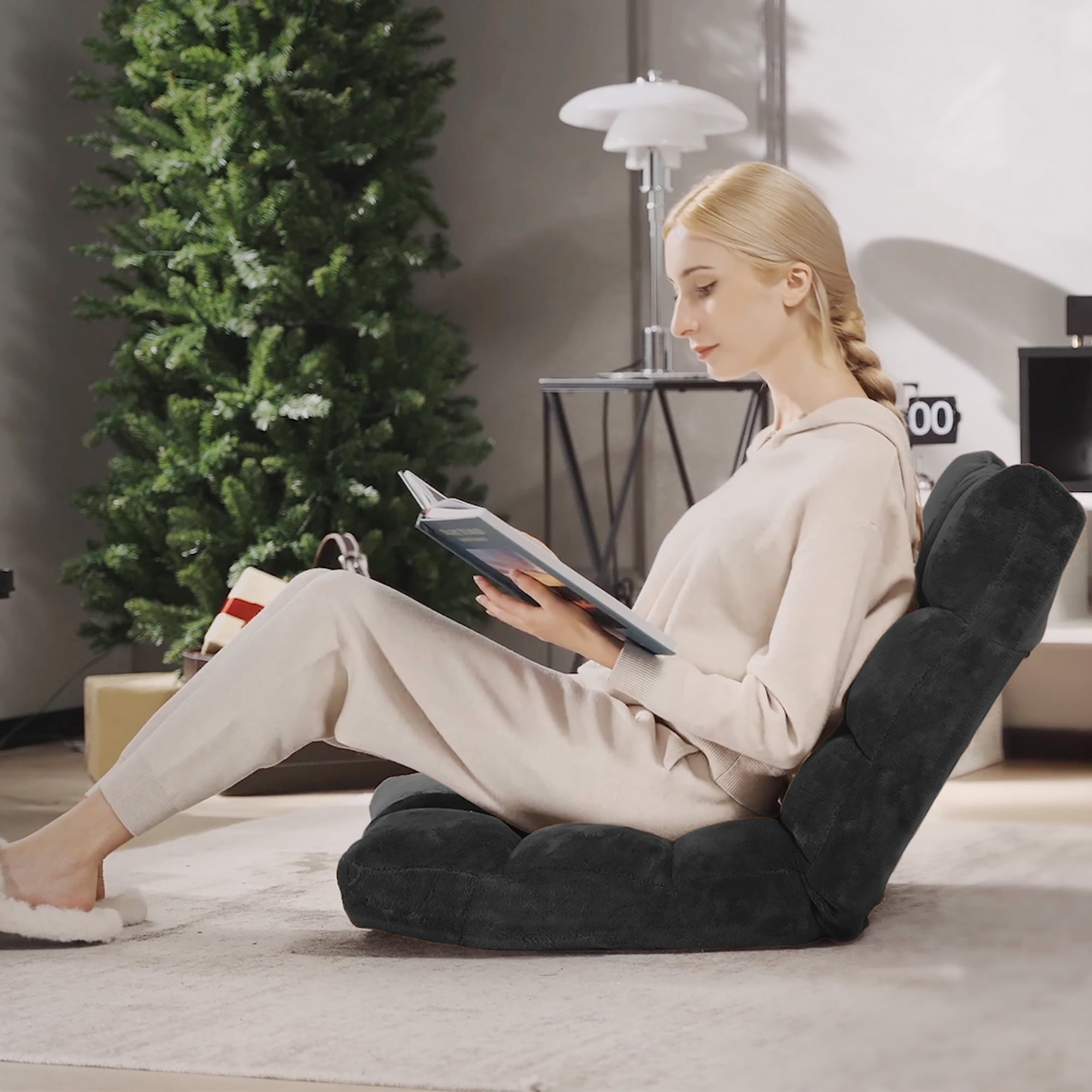 Costway Chaise De Sol Réglable 14 Positions Pliable Pour Gaming Avec Coussin Violet