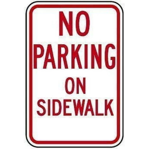 New Metal Sign Aluminum Sign No Parking On Sidewalk Sign Decorative Yard Signs for Outdoor & Indoor 8"x12"