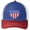 Patriotic Blue/Red/White, variant on Patriotic Heart Patch USA Flag Trucker Mesh-Back Adult Hat Cap - Blue/Red/White