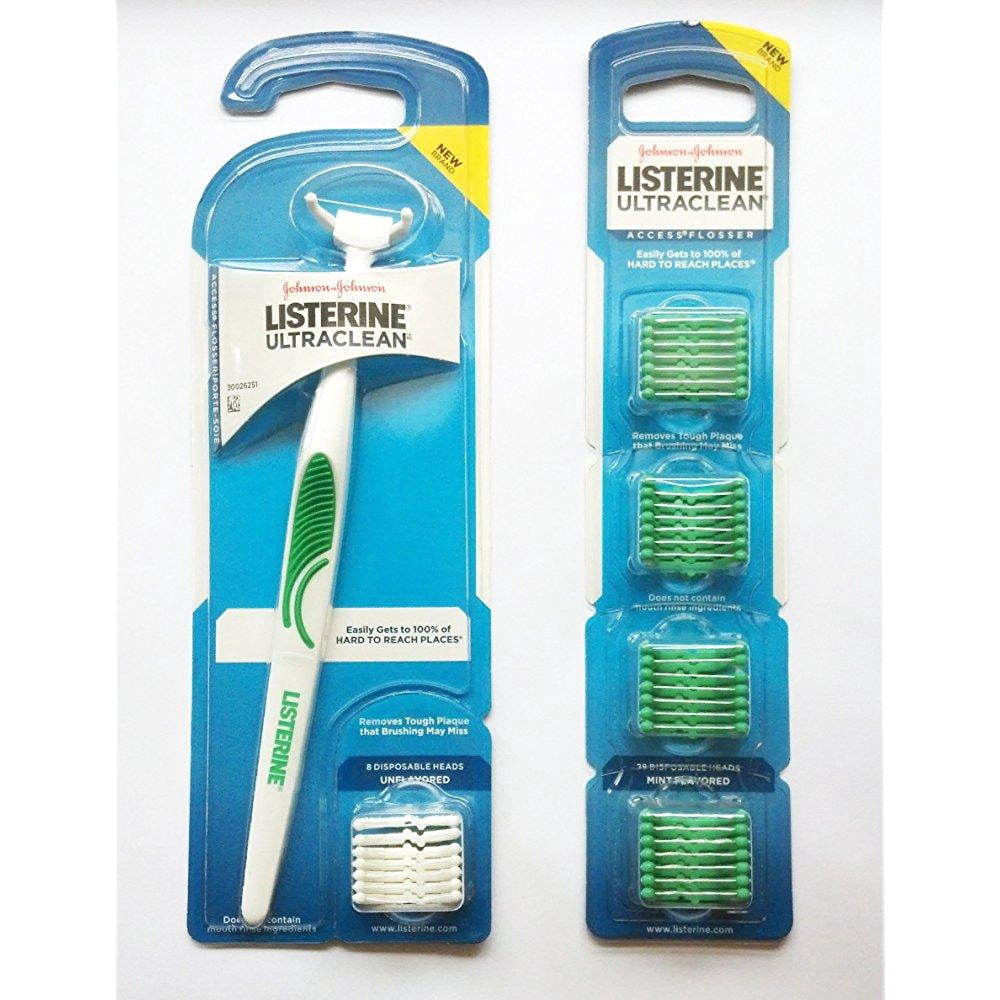 Ultraflosser listerine ultraclean access flosser with 36 refills, mint flavored ...