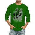 thumbnail image 2 of BiZtdJrK 3/4 Sleeve Halloween T Shirt for Men 3D Print Shirts Round Neck Graphic Tee Tops Big and Tall Casual Streetwear Tshirts Green XXXL, 2 of 5