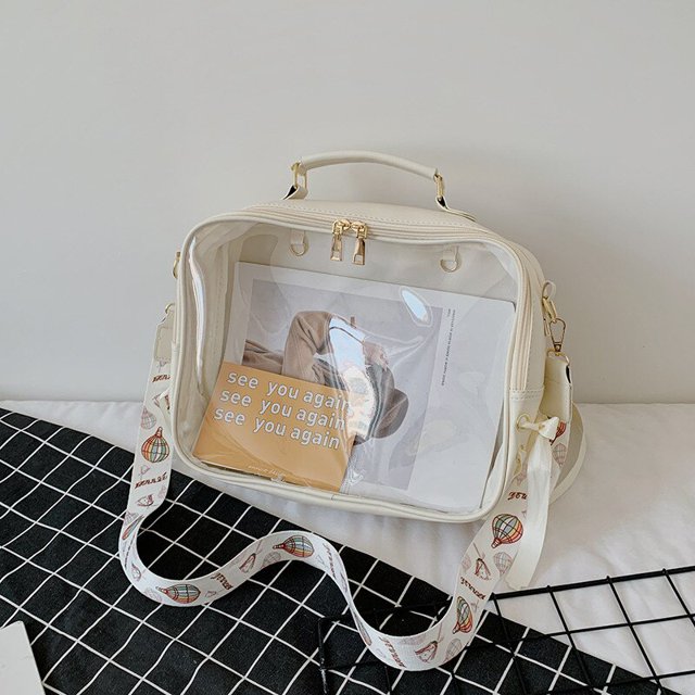 Mochila japonesa de segundo elemento para adolescentes, mochilas escolares de PU transparente para el dolor de hombro, Itabag, IB043 Fivean unisex