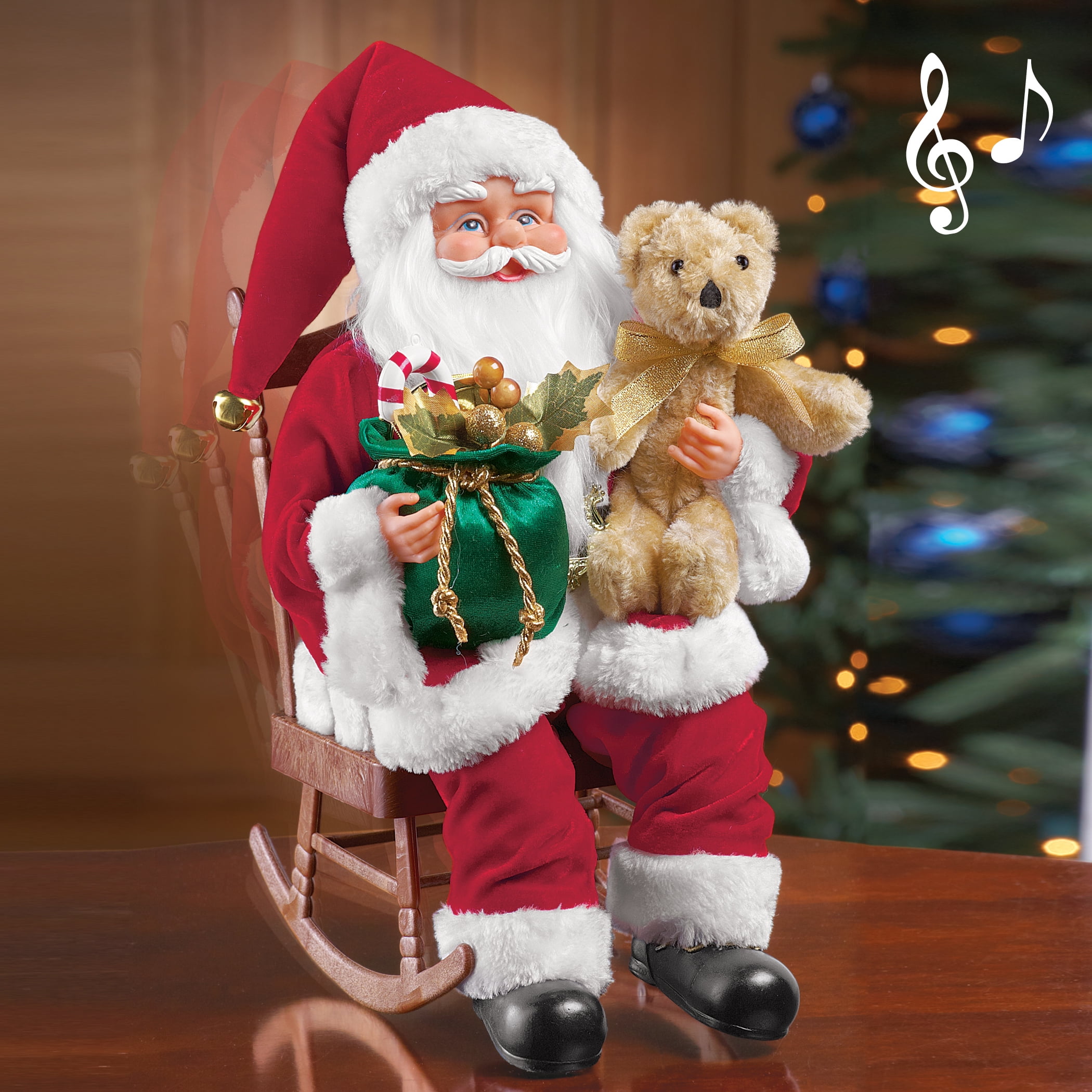 Musical Santa Claus Figure in Rocking Chair