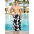 thumbnail image 5 of HAPPY BAY Men's Pareo Swim Trunk Surfing Sarong Long Beach Wrap One Size Black-N756 Summer Vacation Aloha, 5 of 6