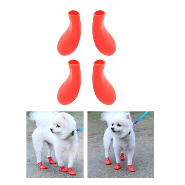 Botas de lluvia para mascotas Colco 2 piezas de nieve para perros Rojo L