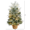 thumbnail image 2 of HomeStock Suburban Soiree 2Ft. Winter Frosted Artificial Christmas Tree With 35 Led Lights In Burlap Base, 2 of 7