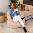 thumbnail image 5 of Big Joe Milano w/ Vibe Vibrating Massage Bean Bag Chair for Kids, Teens, Adults, Caribou Hyde, Vegan Suede, Lightweight Seat for Reading Nook and Gaming, 2.5 foot Refillable, 5 of 8