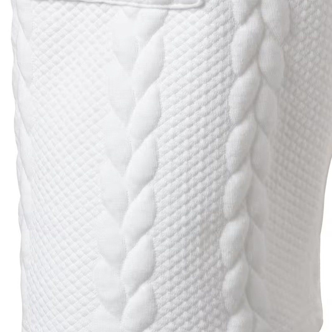 Men's Cable Knit Jacquard Casual Shorts 7-Inch, Elastic Waist Drawstring Textured Shorts with Side Pockets, Soft Breathable Summer Lounge Shorts White