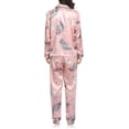 thumbnail image 4 of Gvmfive Women Silk Satin Loungewear Button Down Printed Long Sleeve Top and Pants Sleepwear Pj Set, 4 of 4
