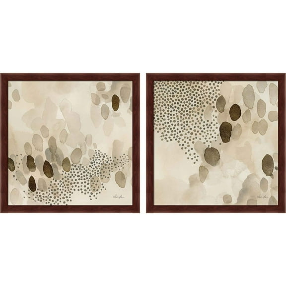 Great Art Now Natural Abstract by Laura Horn, 2 Piece Framed Art Set Each 13.25"W x 13.25"H