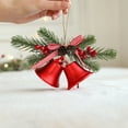 thumbnail image 5 of Christmas Metal Bell Ornaments with Pine Branches & Berries, Multicolor Iron Hanging Bells for Home Decor, Festive Door/Tree/Wall Decoration Xmas Gift, 5 of 5