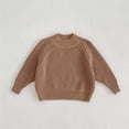 thumbnail image 5 of Lmnyox Sweaters for Kids Fashion Solid Color Long Sleeve Turtleneck Knitted Pullover Winter Loose Warm Tops, 5 of 9