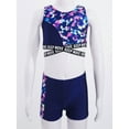 thumbnail image 6 of YEAHDOR Girls 2Pcs Leopard Prints Activewear Set Crop Top Vest with Shorts Sports Athletic Outfit,Sizes 6-14, 6 of 7