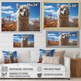 thumbnail image 4 of Designart "Beige Black Llama In Flower landscape Photo" Animals Floater Framed Wall Art Print, 4 of 7