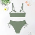 thumbnail image 5 of Gelikeya Girls Swimsuits Bikini Set 2 Piece Color Block Bikini Tops with Adjustable Shoulder Straps Teen Girl Bathing Suit 7-16Y X11 Army Green, 13-14 Years, 5 of 6