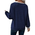 thumbnail image 4 of Shine Up Patchwork Sweatshirts for Women V Neck Long Sleeve Shirts Casual Pullover Tops, 4 of 8