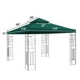 thumbnail image 3 of Sunrise Replacement top cover for 10'X10' gazebo canopy patio pavilion sunshade plyester Double tier-Green, 3 of 10
