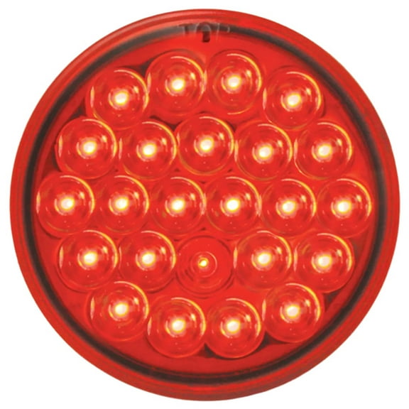 Grand General 78273 - 4 Inch Round 24 LED Pearl Style Stop, Turn & Tail Light - Red LED/ Red Lens