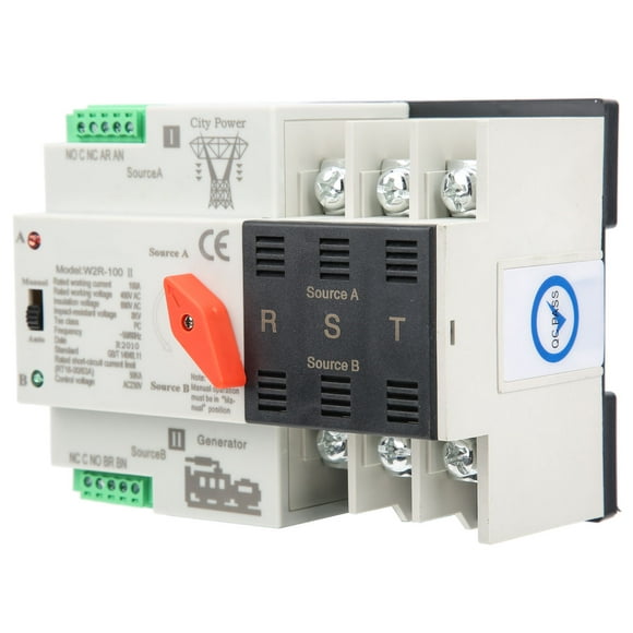 Dual Power Automatic Transfer Switch W2R-100 Dual Power Automatic Transfer Switch 3P 100A 50Hz Power Transfer Switch