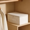 thumbnail image 4 of Weloille Home Large Capacity Foldable Storage Box 1 Piece, Beige Zippered Storage Container for Clothes and Toys, and Spacious Storage Box for Organization, 4 of 6