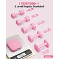 thumbnail image 2 of Set de mancuernas ajustables 5 en 1 FEIERDUN, pesos de 10/8/6/4/2 lbs para mujer, juego dual estable ajustable en 1 segundo para gimnasio en casa y exteriores, 2 of 9
