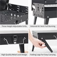 thumbnail image 4 of Portable Charcoal Grill, Foldable BBQ Grill Kit for Camping & Picnics - Mini Outdoor Grill 17.1”x10.8”x2.5” with Tool Set, 4 of 6