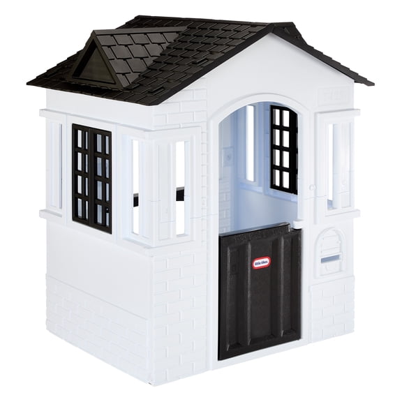 Little Tikes Cape Cottage- Black & White, Indoor & Outdoor Playhouse, Working Door, Windows, Boys, Girls Ages 2