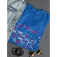 thumbnail image 3 of USA States Names Cool Graphic Collage Women Royal Blue T-Shirt, Female Large, 3 of 4
