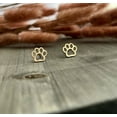 thumbnail image 2 of Howard's Stud Bud Paw Print Gold Stud Earrings for Women, 2 of 4