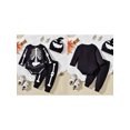 thumbnail image 2 of Cjfdfy Newborn Baby Boy Halloween Outfit Infant Baby Boys Fall Winter Clothes 0 3 6 12 18 Months Skeleton Print Long Sleeve Rompers and Long Pants Hat Set, 2 of 9