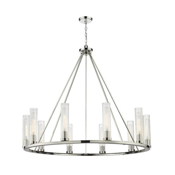 3031-10PN-Z-Lite-Beau - 10 Light Chandelier In Modern Style-40 Inches Tall and 46 Inches Wide     -Traditional Installation