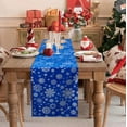 thumbnail image 3 of Winter Blue Silver Velvet Table Runner Snowflake Xmas Luxurious Seasonal Christmas Snow Table Decoration Coffee Table Decor for Home Kitchen Dining Party Holiday Indoor Outdoor 13x36 Inch, 3 of 6