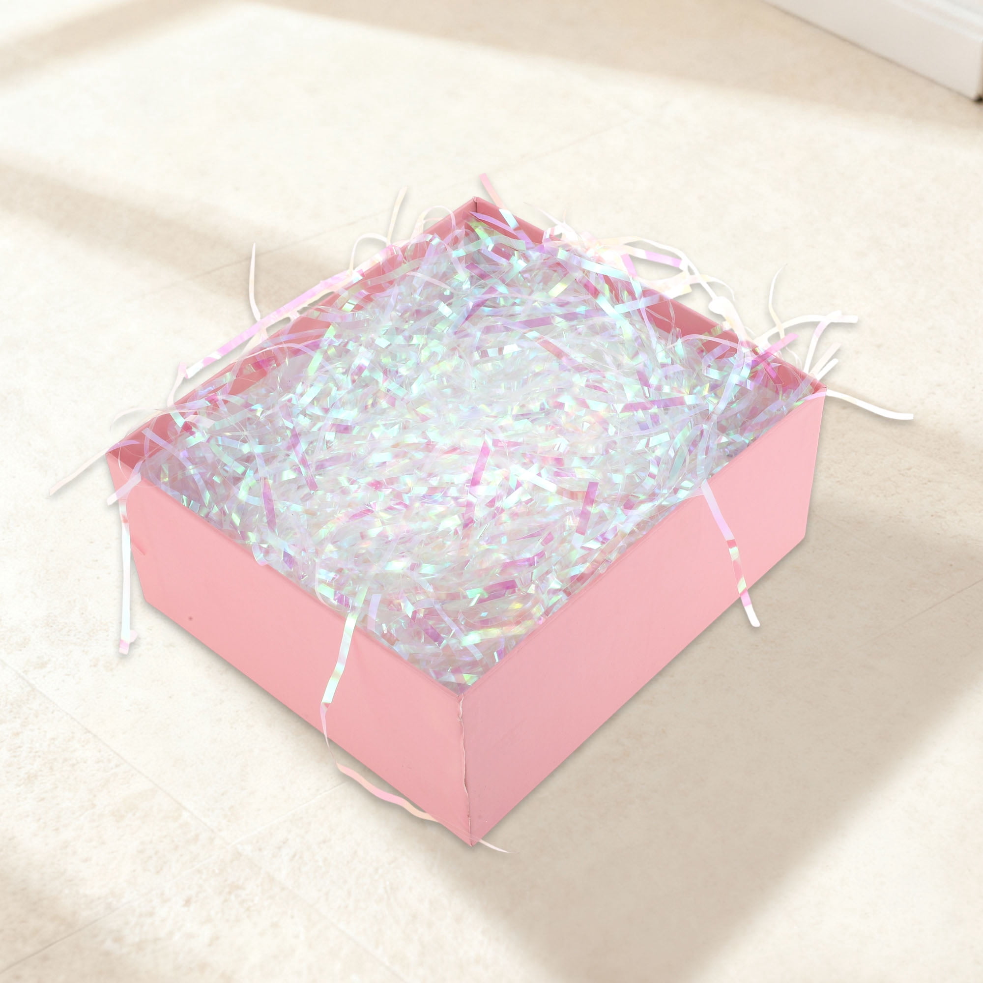 Unique Bargains 1.76 oz Raffia Grass Shredded Paper Filler for filling Gift Box White