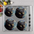 thumbnail image 7 of Gas Stove Burner Cover,White Electric Stove Top Protector,Easy to Clean,Black Cat Against A Starry Night - Style Background, 7 of 7