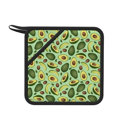 

Matuu Avocado With Seeds for Square Silicone Anti-hot Pad for Kitchen Potholders Hot Dishers Spoon Holder
