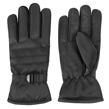 1 Pair of Adult One Size Insulated Waterproof Windproof Cold Winter Weather Gloves for Snow, Wind, Rain, Hail, Freezing Temperatures and Harsh Climates in Black