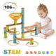 thumbnail image 1 of Costway Set regalo de bambú, set construcciones 111 piezas STEM con canicas, incluye rampas y pistas, regalo perfecto para niños y niñas, set juguete educativo para niños +4 años, 1 of 4