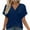 Navy, variant on ZKCCNUK Plus Size Tops for Women Short Sleeve V Neck Tops with Side Shirring Loose Fit Shirts