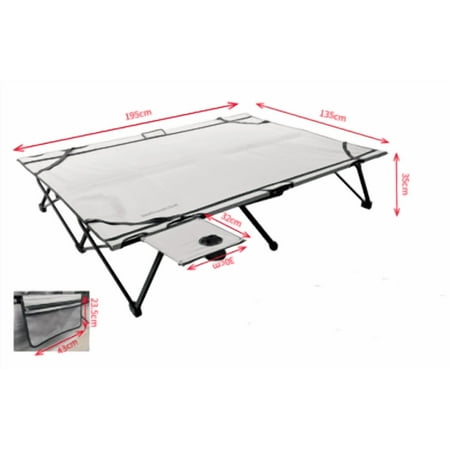 Naturehike 2 Person Camping Cot with Side Table, Folding Camping Bed for Adults(no Air Mattress)